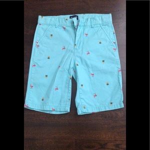 Boys children’s place turquoise shorts with flamingo design size 10